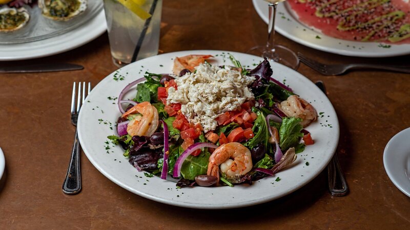 Shrimp salad with grilled chicken